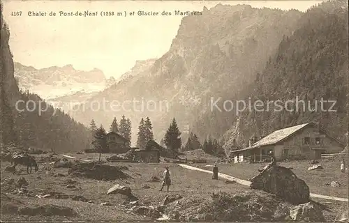 Les Plans sur Bex Chalet de Pont de Nant Glacier des Martinets Gletscher Alpen Kat. Les Plans sur Bex
