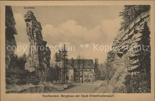 Ehrenfriedersdorf Erzgebirge Greifenstein Berghaus Kreuzfelsen Felsformationen Kat. Ehrenfriedersdorf