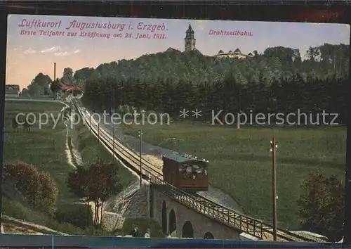 Augustusburg Zug Drahtseilbahn Schloss Kirche Kat. Augustusburg