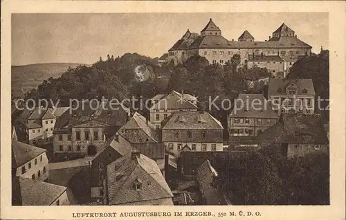 Augustusburg Teilansicht mit Schloss Kat. Augustusburg