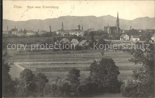 Zittau Blick vom Eckartsberg Kirche Kat. Zittau