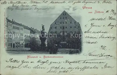 Zittau Marstall und Herkulesbrunnen Deutsche Reichspost Kat. Zittau