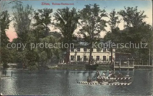 Zittau Weinaupark Restaurant Teich Boot Kat. Zittau