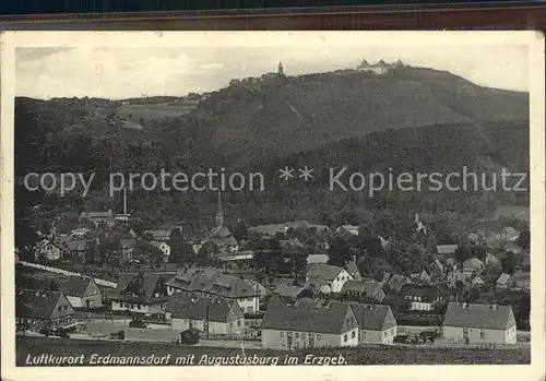 Erdmannsdorf Augustusburg Ortsansicht Luftkurort mit Schloss Augustusburg Kat. Augustusburg