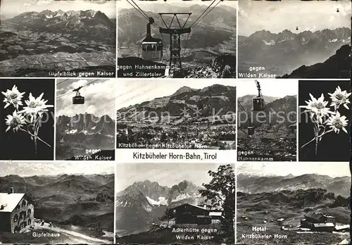 Kitzbuehel Tirol Kitzbueheler Horn Bahn Hahnenkamm Gipfelhaus Berghuette Kaisergebirge Edelweiss Kat. Kitzbuehel