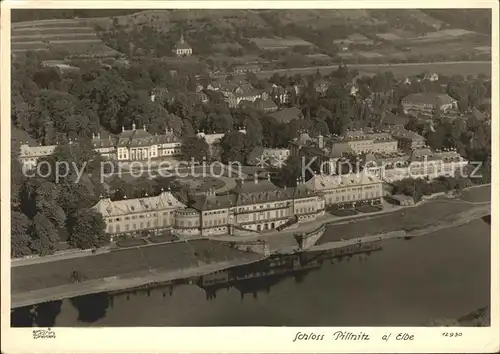 Pillnitz Schloss an der Elbe Fliegeraufnahme Kat. Dresden