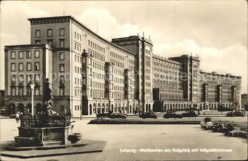 Leipzig Rossplatz mit Maegdebrunnen Kat. Leipzig