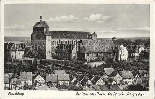 Havelberg Blick zum Dom vom Turm der Pfarrkirche Kat. Havelberg