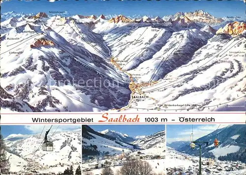 Saalbach Hinterglemm Panoramakarte Schwebebahn Ortsansicht Sessellift Kat. Saalbach Hinterglemm