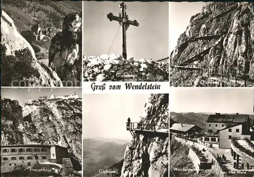 Wendelstein Berg Kirchen Gipfelkreuz Gipfelweg Fernsehhaus Gipfelweg Wendelsteinhaus Kat. Bayrischzell