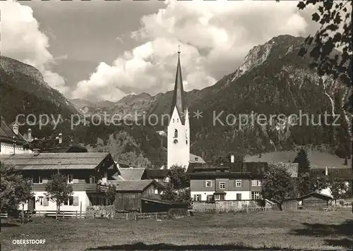 Oberstdorf Teilansicht mit Kirche Kat. Oberstdorf