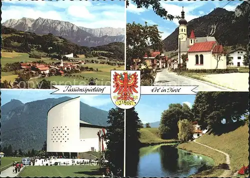 Erl Tirol Passionsspielort Panorama Kirche Festspielhaus Teich Kat. Erl