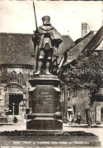 Jena Markt und Hanfried Portal der Stadtkirche Kat. Jena