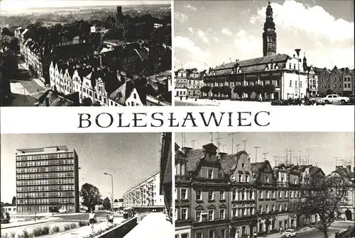 Boleslawiec Bunzlau Widok ogolny Gmach PRN przy ulicy Adama Asnyka Ratusz Zabytkowe Kamierniczki w Rynku Kat. Boleslawiec