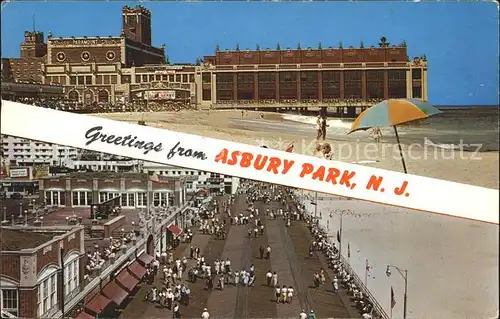 Asbury Park Convention Hall and Boardwalk Beach Kat. Asbury Park