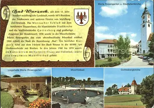 Bad Wurzach Maria Rosengarten Kirche Gottesberg Moorfreibad Liegehalle Kurort Geschichte Kat. Bad Wurzach