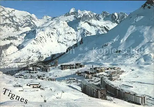 Tignes Vue du Palafour et la Tsanteleina Hotels Alpes en hiver Kat. Tignes