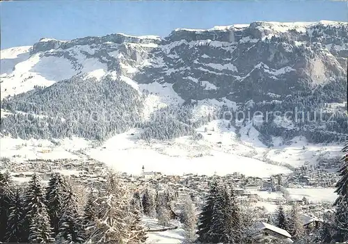 Flims Dorf Panorama mit Flimserstein Wintersportplatz Kat. Flims Dorf