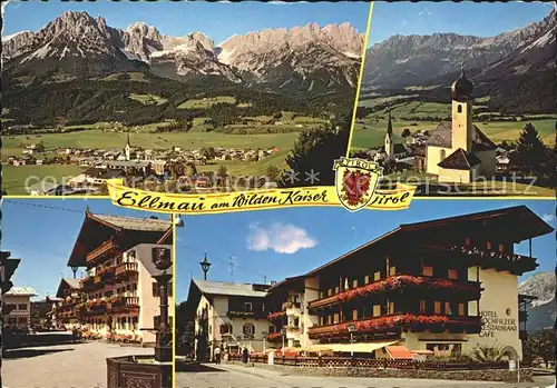 Ellmau Tirol Panorama Wilder Kaiser Kirche Hotel Kat. Ellmau