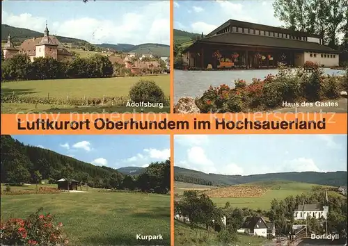 Oberhundem Adolfsburg Haus des Gastes Dorfidyll Kurpark Luftkurort Kat. Kirchhundem