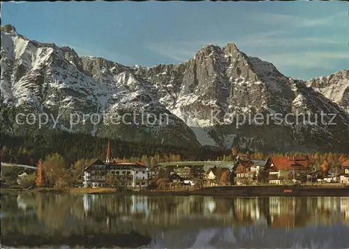 Seefeld Tirol Ansicht vom See aus Wettersteingebirge Kat. Seefeld in Tirol