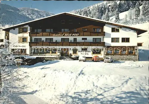 Hippach Gasthof Hotel Neue Post Zillertal Winterpanorama Kat. Hippach