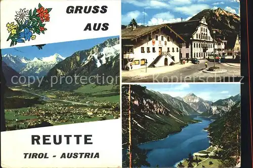 Reutte Tirol Ortspartie Alpenpanorama Kat. Reutte