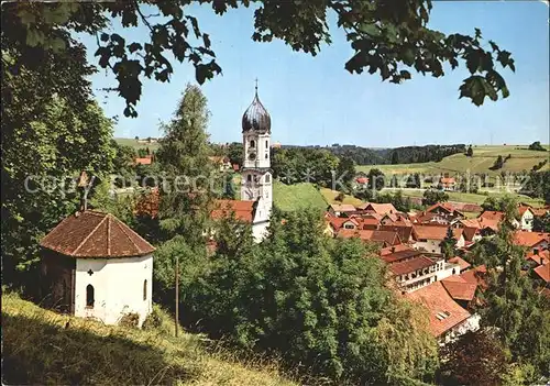 Nesselwang Ortsansicht mit Kirche Kapelle Kat. Nesselwang