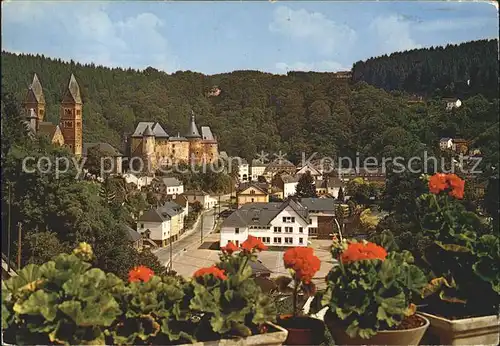 Clervaux Eglise paroissiale Chateau feodal Fleurs Kat. Clervaux