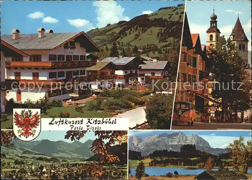 Kitzbuehel Tirol Strassenbild Haus Toni Sailer Vorderstadt Kirche Schwarzsee Wilder Kaiser Kat. Kitzbuehel