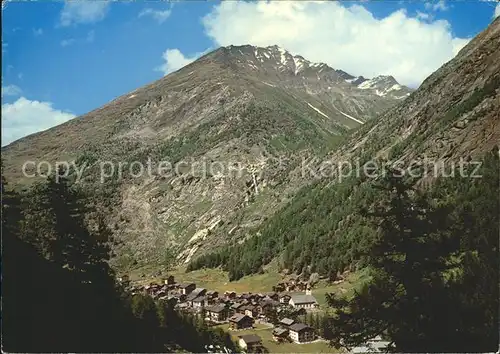 Saas Almagell Panorama mit Trifthorn Walliser Alpen Kat. Saas Almagell