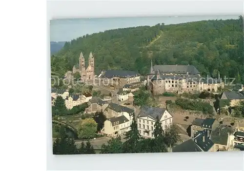 Clervaux Eglise paroissiale Ecole et Chateau Kat. Clervaux