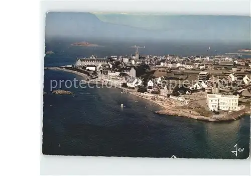 Roscoff La plage et l Institut marin de Rockroun Vue aerienne Kat. Roscoff