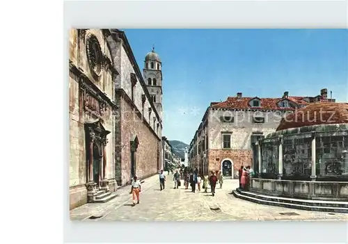 Dubrovnik Ragusa Platz mit Onofriusbrunnen Kat. Dubrovnik