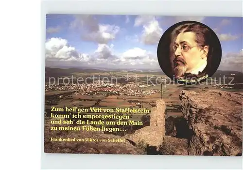 Staffelstein Panorama vom Staffelberg Portrait Viktor von Scheffler Kat. Bad Staffelstein