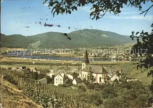 Senheim Senhals Kirchenpartie mit Mosel Campingplatz Kat. Senheim