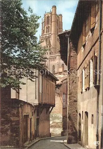 Albi Tarn Strassenpartie mit Kirche Kat. Albi