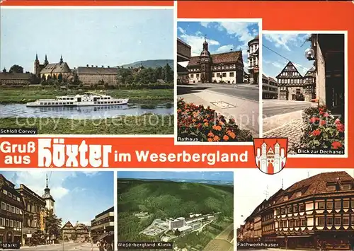Hoexter Weser Markt Schloss Corvey Dechanei Weserberglandklinik Kat. Hoexter
