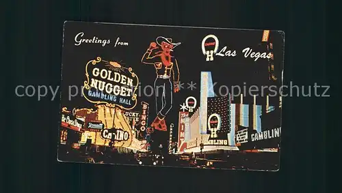 Las Vegas Nevada Hotels Werbung bei Nacht Kat. Las Vegas
