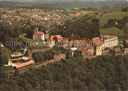 Passau Veste Oberhaus mit Grubweg Fliegeraufnahme Kat. Passau