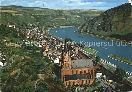 Oberwesel Rhein Fliegeraufnahme / Oberwesel /Rhein-Hunsrueck-Kreis LKR