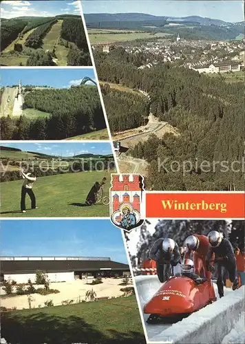 Winterberg Hochsauerland Golf Sprungschanze Schlitten Bob Kat. Winterberg
