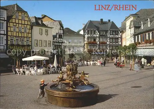 Linz Rhein Marktplatz mit Brunnen Kat. Linz am Rhein