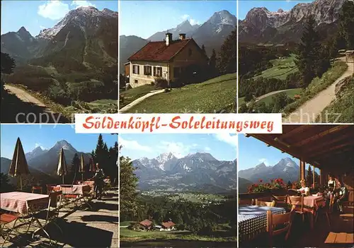 Soeldenkoepfl Soleleitungsweg Wanderweg Panorama Berchtesgadener Land Bergrestaurant Terrasse Kat. Berchtesgaden