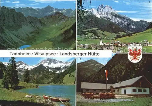 Tannheim Tirol Landsberger Huette Alpenpanorama Vilsalpsee Alphuette Kat. Tannheim