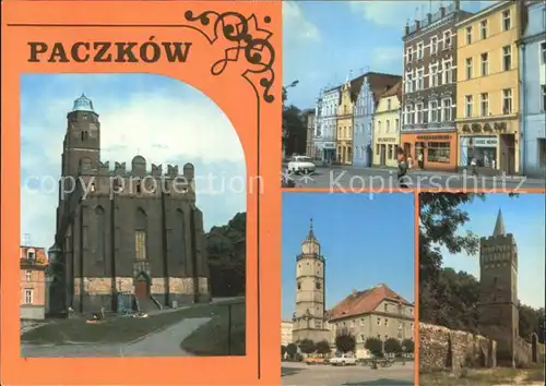 Paczkow Kosciol Rynek Ratusz Wieza Bramy Wroclawskiej Kirche Markt Rathaus Kat. Patschkau Oberschlesien