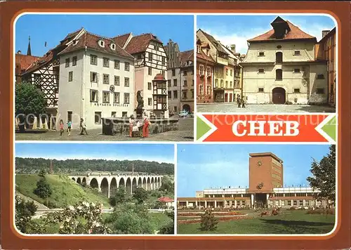 Cheb Marktplatz Brunnen Innenstadt Bahnhof Bruecke Kat. Cheb