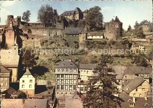 Monschau Altstadt mit Blick auf die Burg Luftkurort Kat. Monschau
