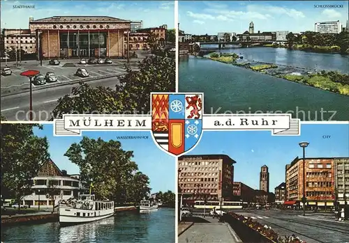 Muelheim Ruhr Stadthalle Schlossbruecke City Wasserbahnhof Wappen Kat. Muelheim an der Ruhr