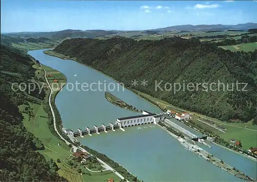 Jochenstein Niederbayern Donaukraftwerk Fliegeraufnahme Kat. Untergriesbach